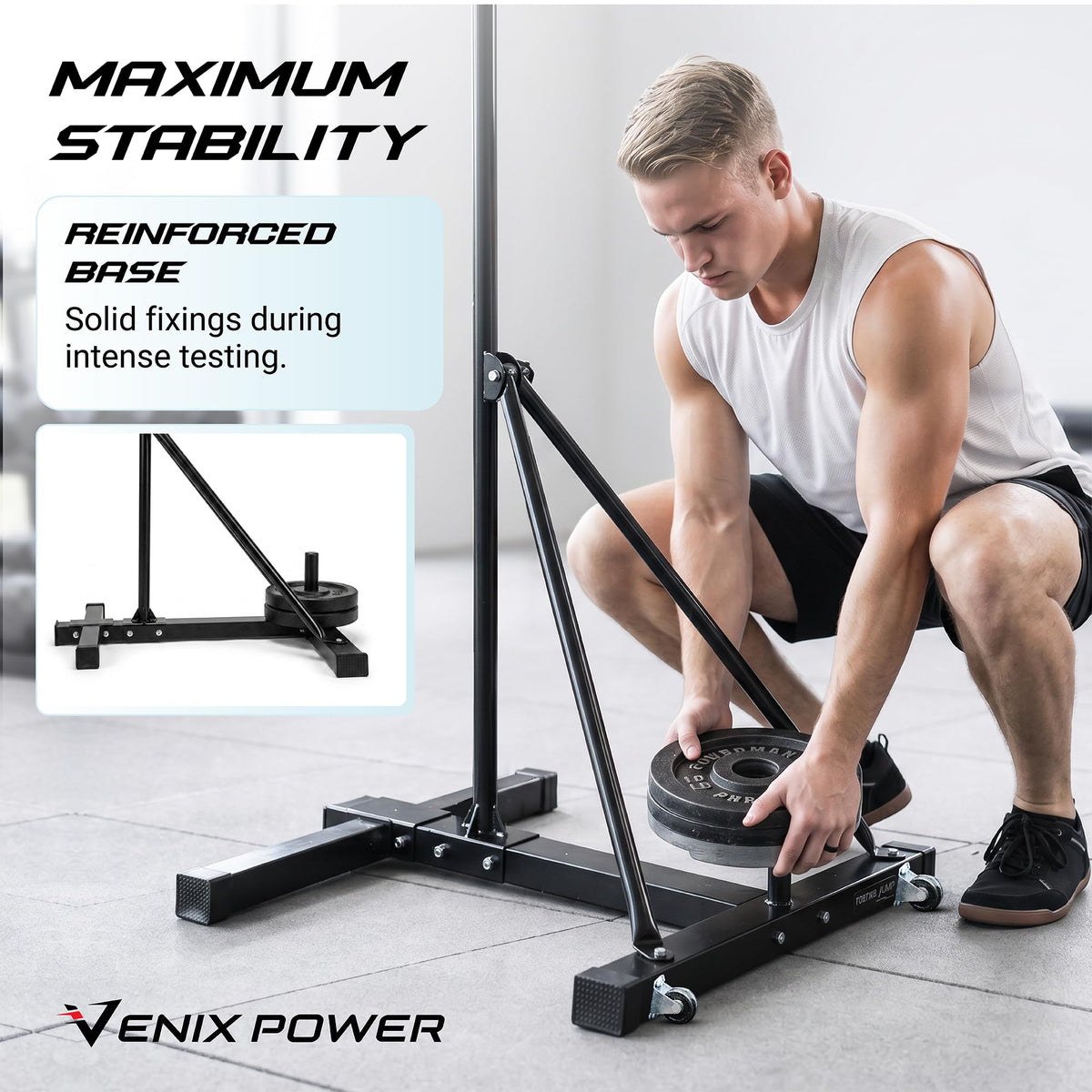 VENIX POWER® Patented Vertical Jump Tester & Trainer, Jumping Height Measurement Tool Equipment Pole for Training Practice Test, Volleyball Basketball Exercise Aid, High Higher Vertical Jump Box