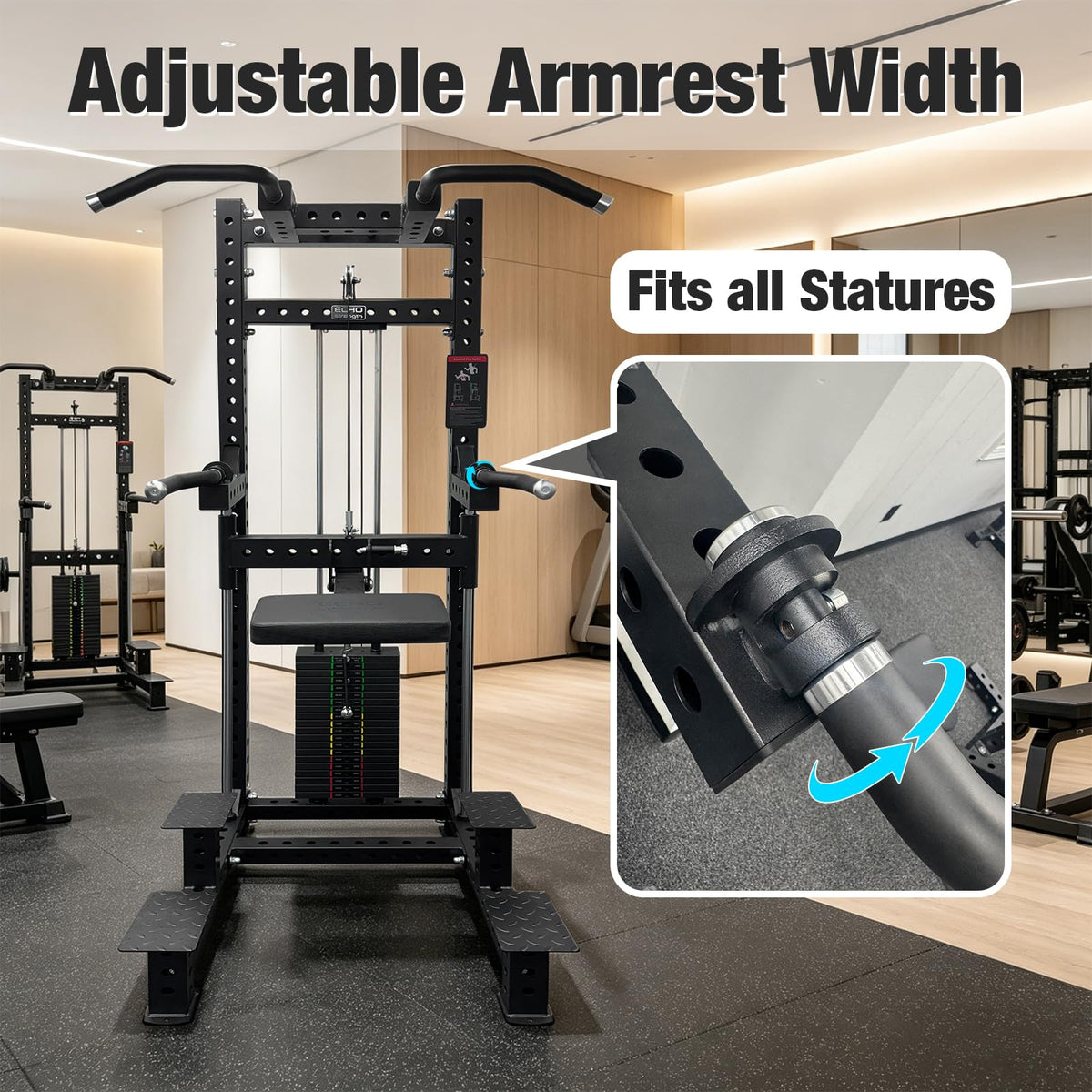 Commercial Dip & Chin Assist Machine with 220LBS Counterweight, Multi-Grip Chin Up Bar for Home Gym Pull Up Assist Station Upper Body Workout Equipment with Adjustable Handles