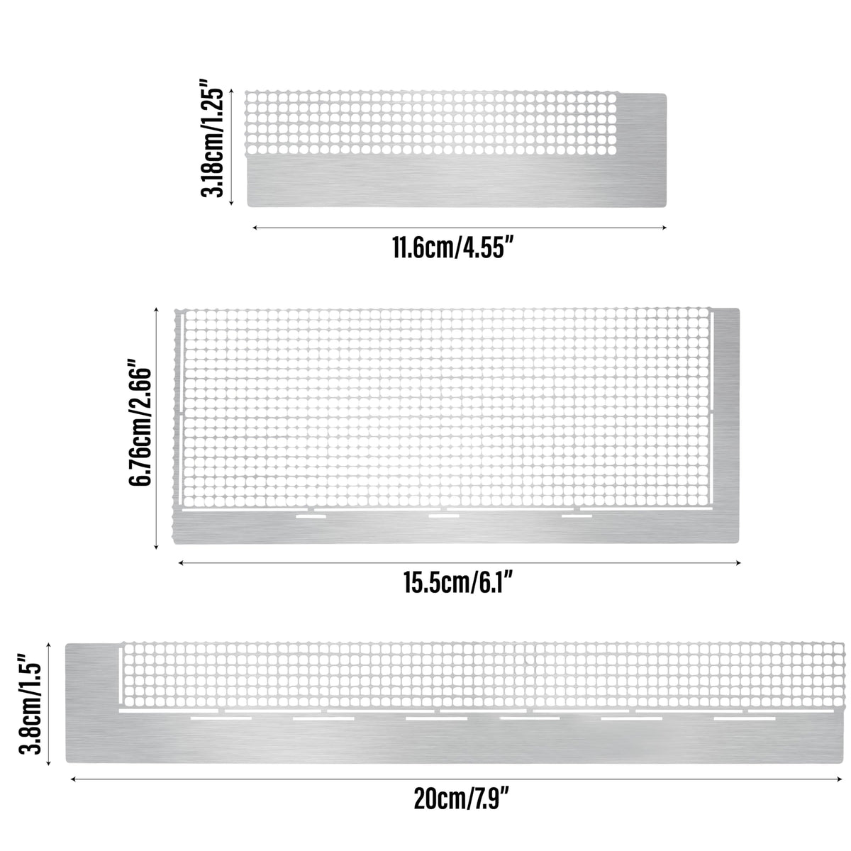3Pcs Diamond Art Ruler Stainless Steel Pasted Drawing Ruler Set with Fix Tools – 5D Mesh Blank Grids 240/520/1020 for Full Drill or Partial Drills DIY Art Crafts Painting Kits Round Dot Alignment Tool