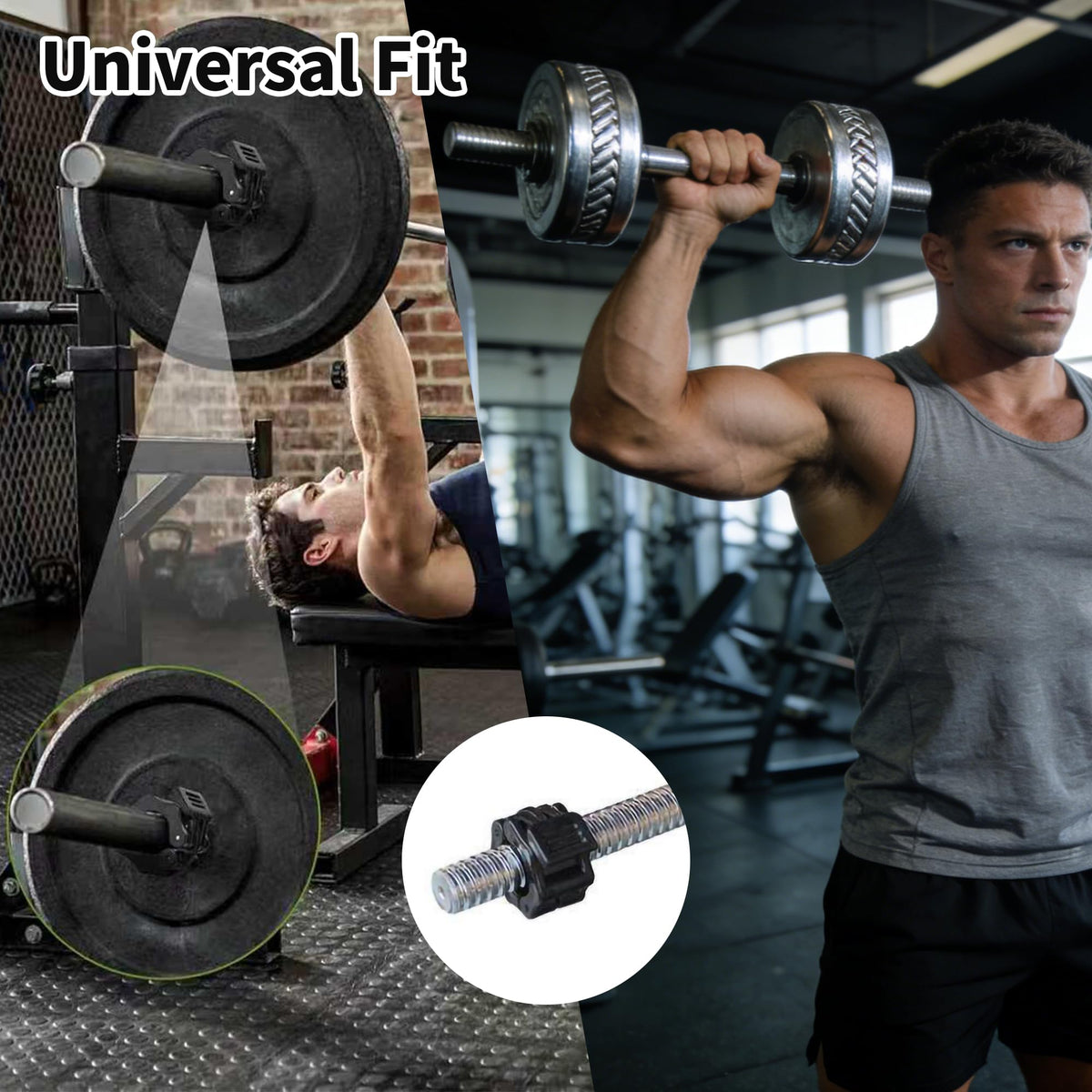 4 Pack Dumbbell Barbell Clamps 30mm, Quick Release Weight Bar Collars, Secure Locking Barbell Clips for Weightlifting, Workout, Strength Training & Fitness Accessories (Black)