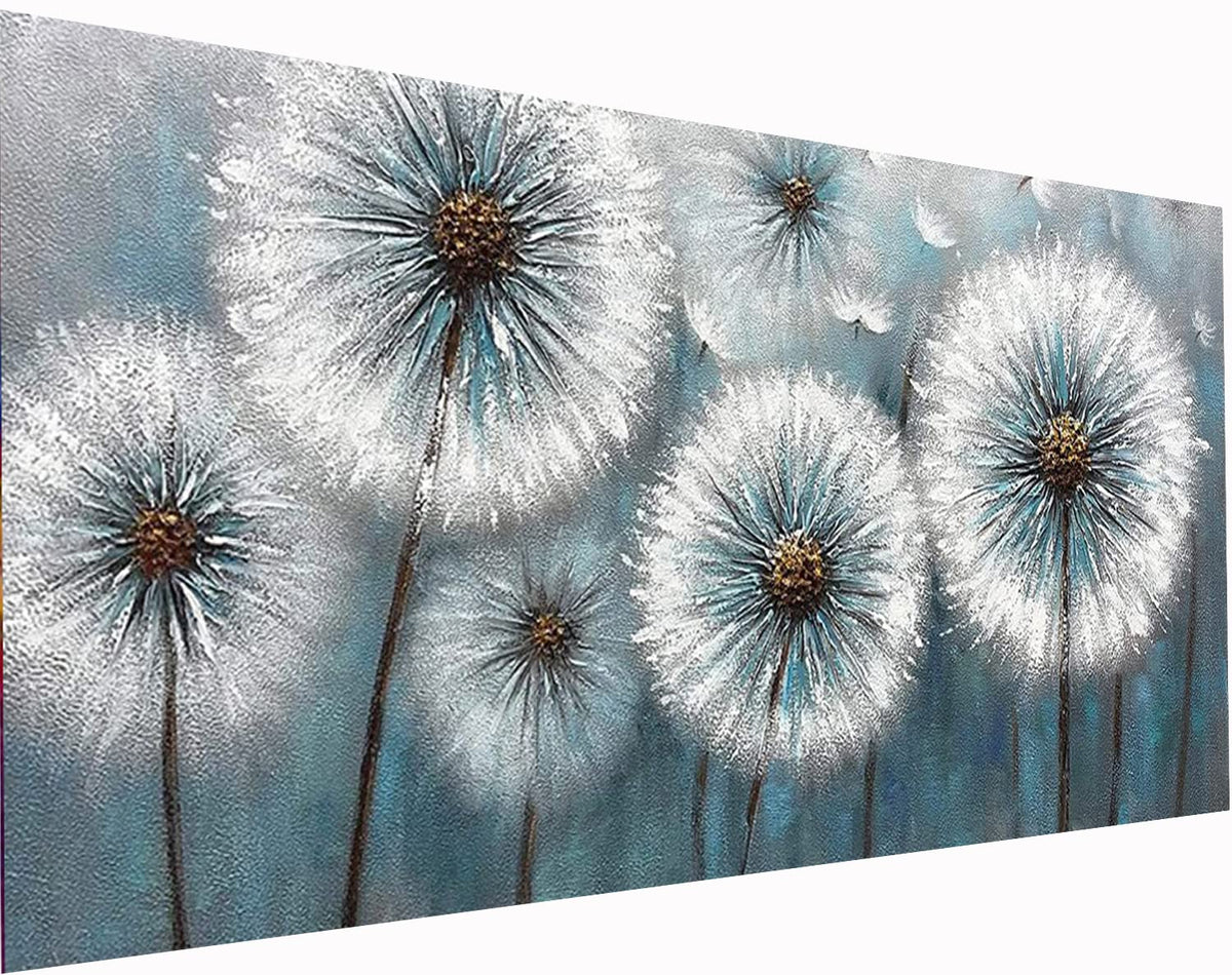 YALKIN 5D Large Diamond Painting Kits for Adults (35.4x15.7inch), Dandelion Flower Full Round Drill Nature Gem Arts Paint by Diamonds Kits Diamond Art Kits for Home Wall Decor Relax Gift