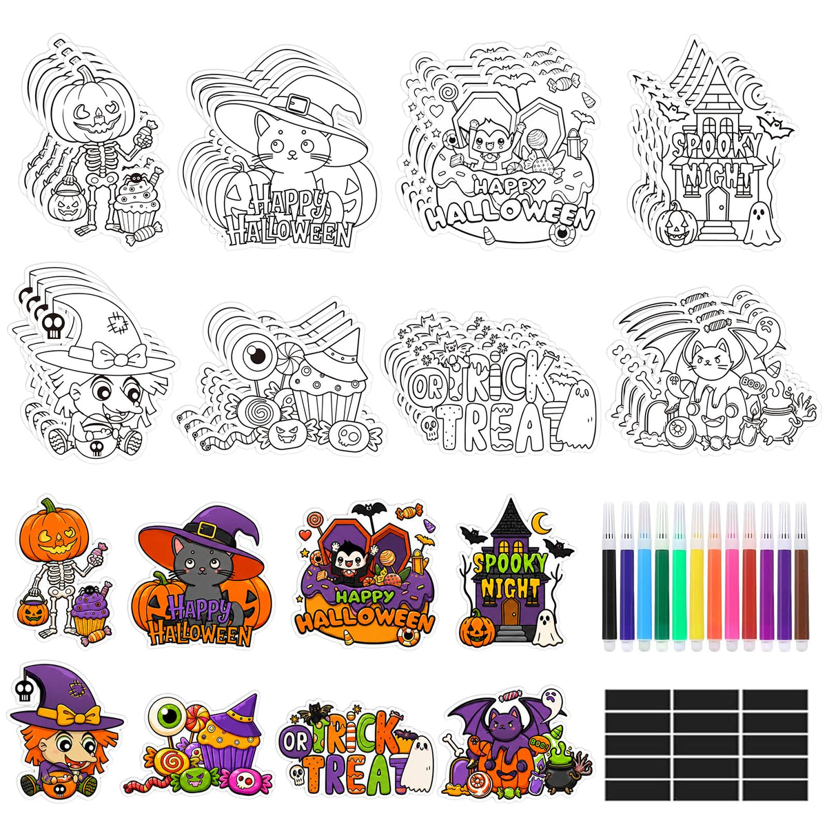 32 Pcs Halloween Crafts DIY Fridge Magnet Set Party Favors Decor Activity