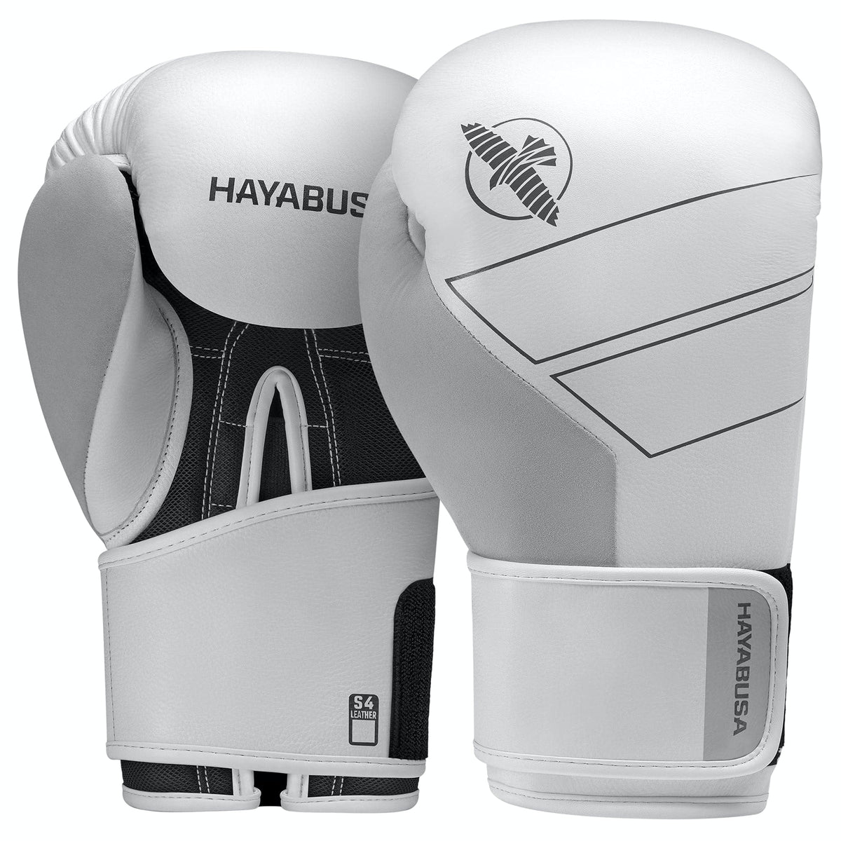 Hayabusa S4 Leather Boxing Gloves for Women & Men - White, 14oz