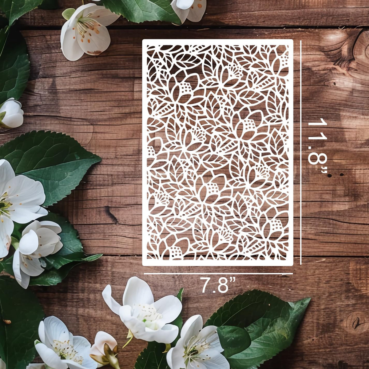Stencils for Crafts Reusable Texture Stencils Floral Stencil Leaf Tree Templates for Painting on Wood Furniture