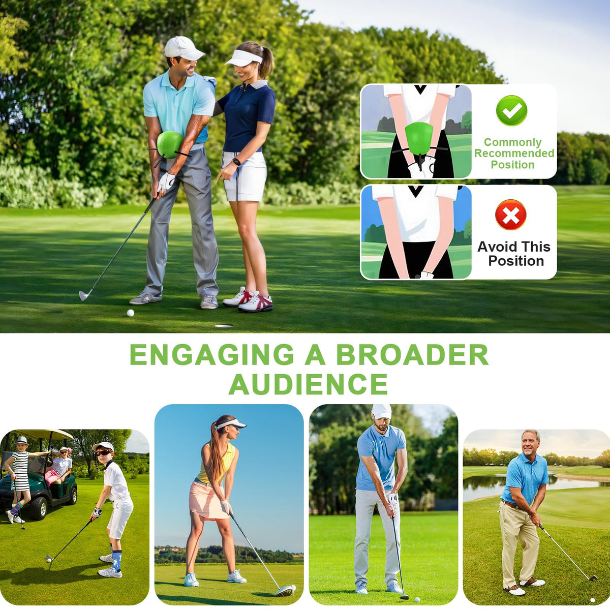 HOMY MART The Connector Golf Training Aid, Golf Swing Trainer for Posture Correction Practice, Golf Swing Training Aid, Golf Training Aids Helps Train Proper Swing Mechanics, Arm Structure