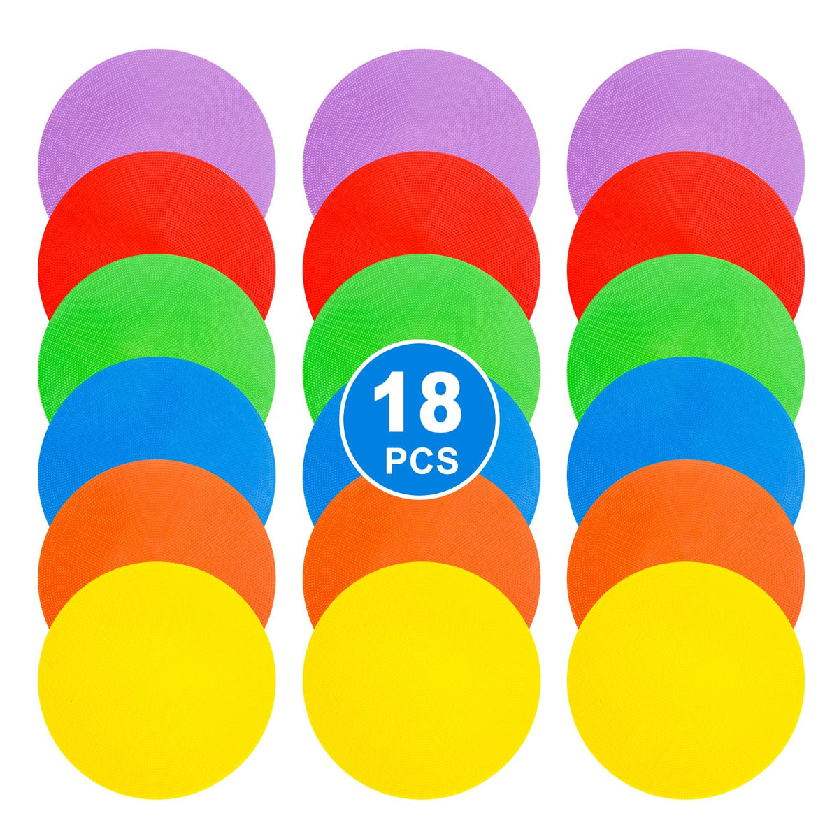 WildTracks 9 inch Spot Markers Flat Field Cones, Non Slip Rubber Agility Markers Flat Field Cones for Soccer Basketball Sports Speed Agility Training （18 pcs）