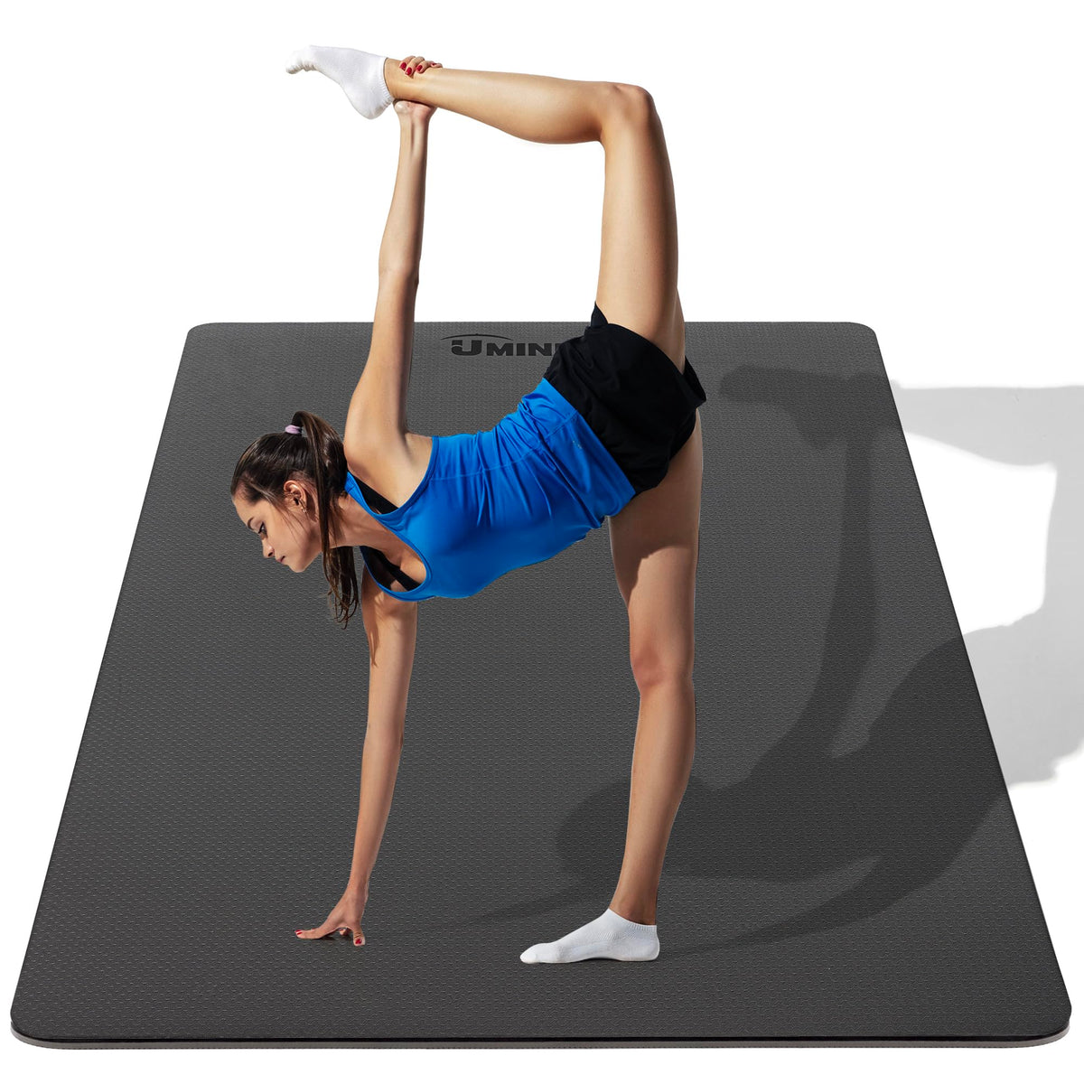 UMINEUX Large Yoga Mat for Men and Women - 6'x4'x10mm, Extra Thick TPE Fitness Mat for Home Gym Workout, Non-Slip, Exercise Mat for Yoga, Pilates, Stretching, Meditation