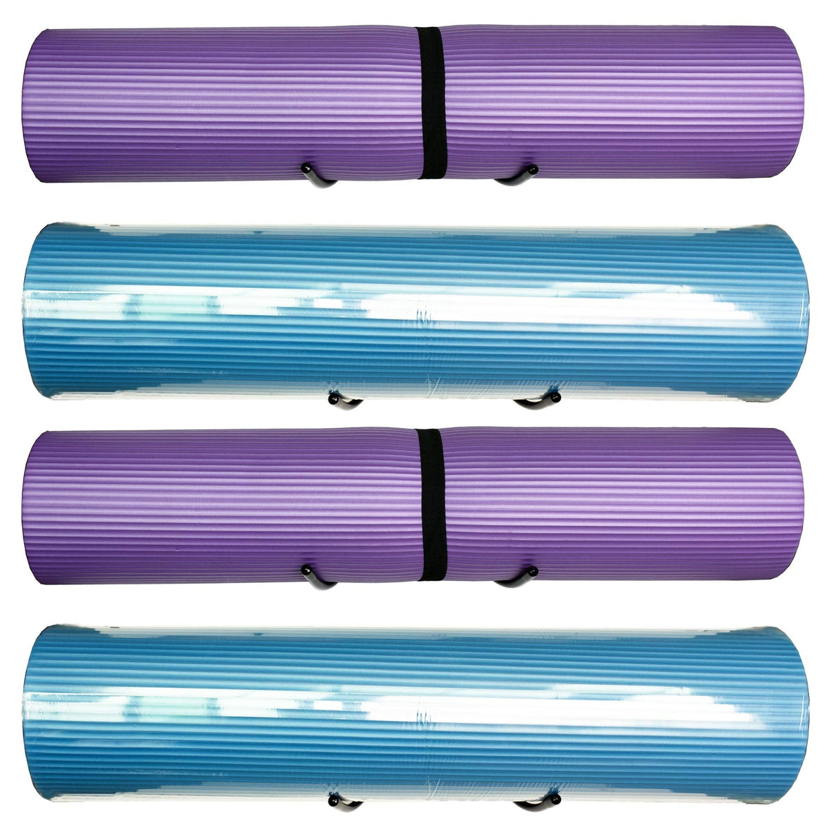 YYST Yoga Mat Foam Rollers Wall Rack Wall Storage Mount Wall Holder Storage Shelf for Foam Rollers and Yoga Mat, Up to 8 Inch Diameter - No Mat -4/PK