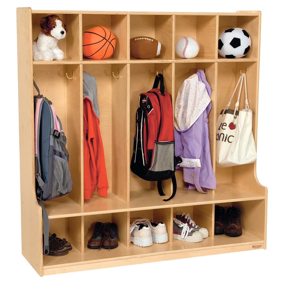 Wood Designs 5 Section Seat Locker