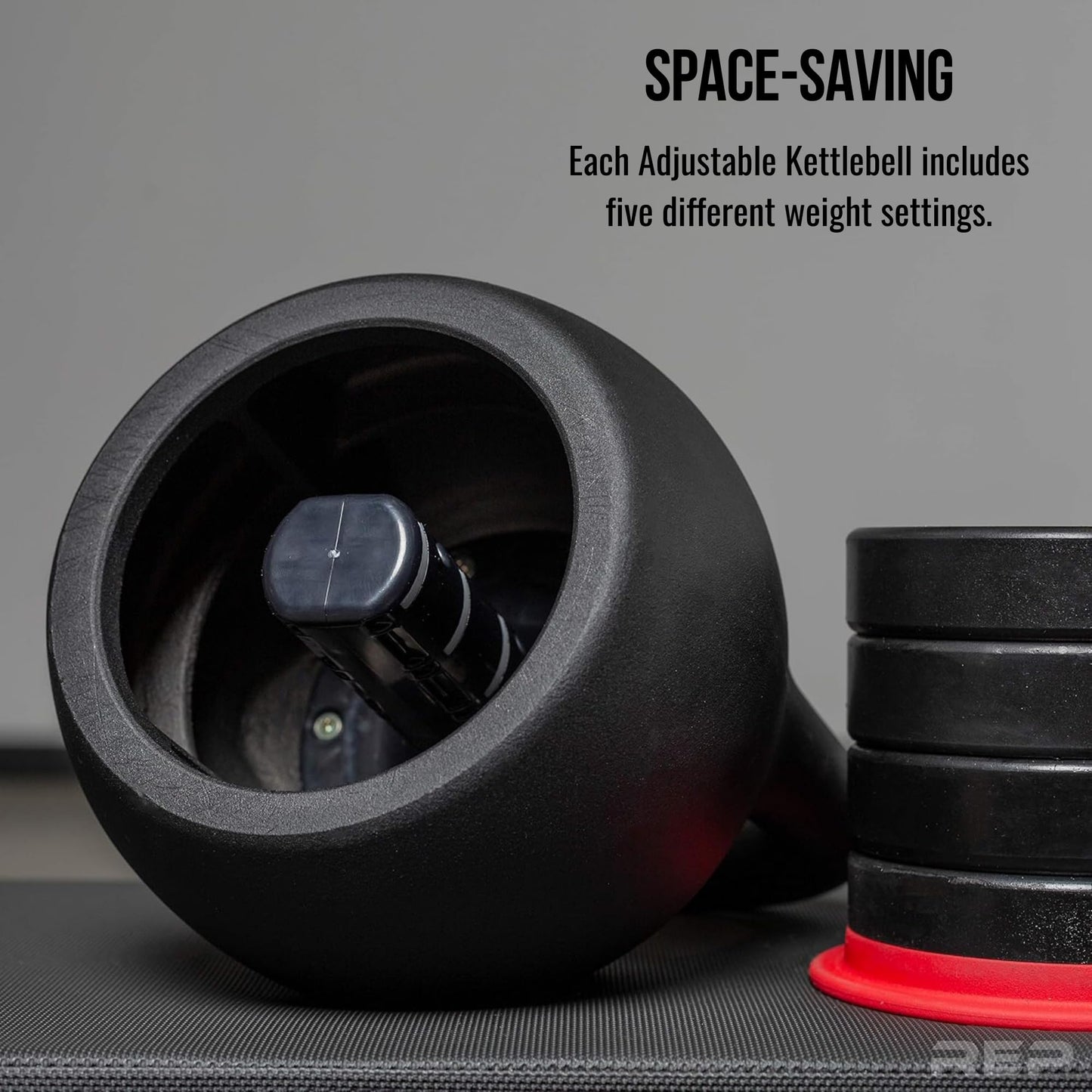 Rep Fitness Adjustable Kettlebell | 16 kg | Weight Set for Home Gym | Strength Training Equipment for Men & Women | Compact Steel Bell with Ergonomic Handle