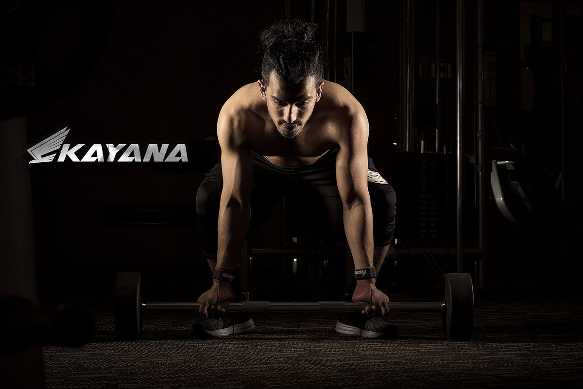 KAYANA 2 Hole Leather Gymnastics Hand Grips - Palm Protection and Wrist Support for Cross Training, Kettlebells, Pull ups, Weightlifting, Chin ups, Workout, & Exercise (Tan, Small)