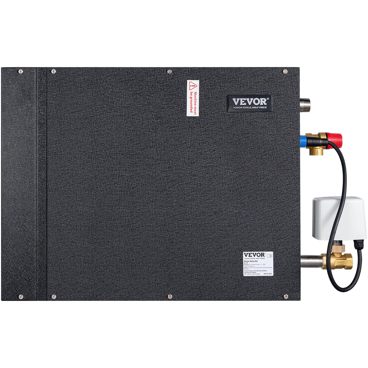VEVOR Steam Shower Generator, 12 kW, Segmented Heating System with Temperature Customization & 24h Timer, Automatic Drainage Steam Bath Kit for Home Use