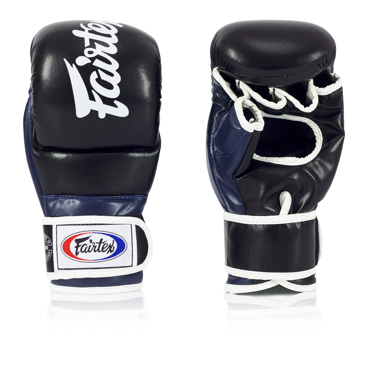 Fairtex FGV18 Muay Thai Boxing Gloves for Men, Women & Kids| MMA Gloves for Martial Arts|Made from Premium Quality Leather, Light Weight & Shock Absorbent Boxing Gloves-Medium, Black/Blue