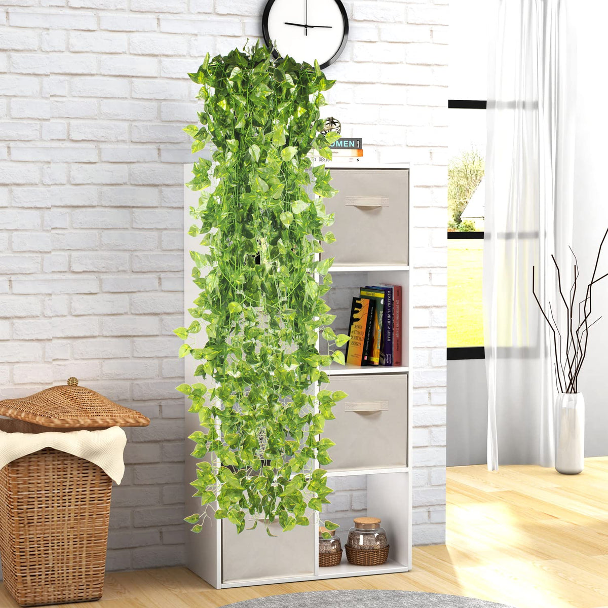 24 Pack 173ft Artificial Ivy Vines Fake Garland Leaves Plants Hanging Greenery Garland for Bedroom Wedding Party Garden Wall Decoration