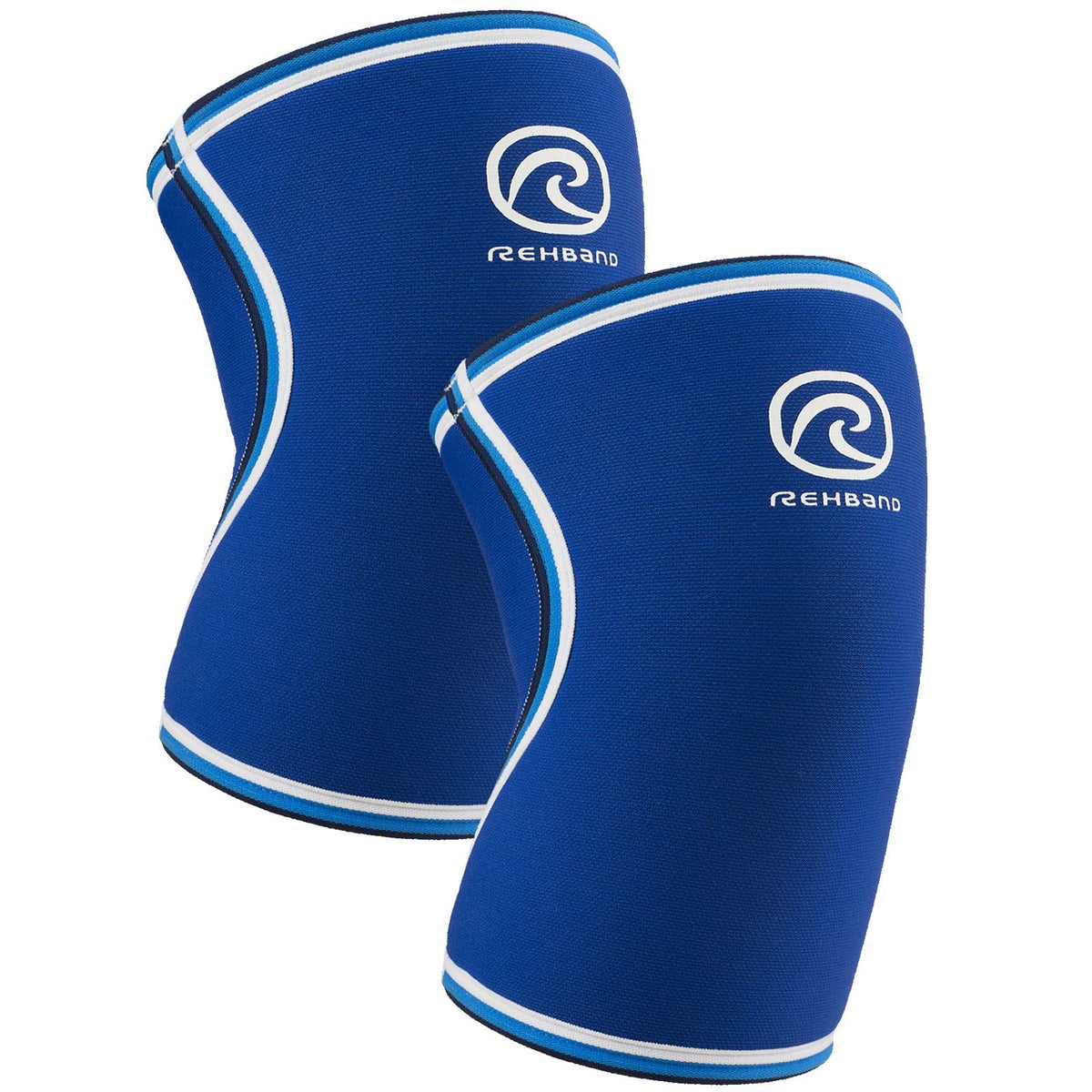 Rehband Classic Knee Sleeve for Strength Training - 7mm Neoprene Knee Brace Competition, Weightlifting, Flexible & Non-Slip Knee Support for Men & Women with anatomic shape, Colour:Blue - 1 Pair, Size:Large