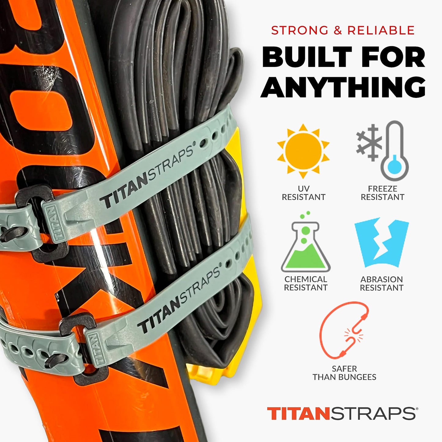 Titan Utility Straps – Mini Straps Set to Organize Computer Cables, Arts & Crafts, and Fishing Rods (10" Length / 4-Pack, Sunflower)