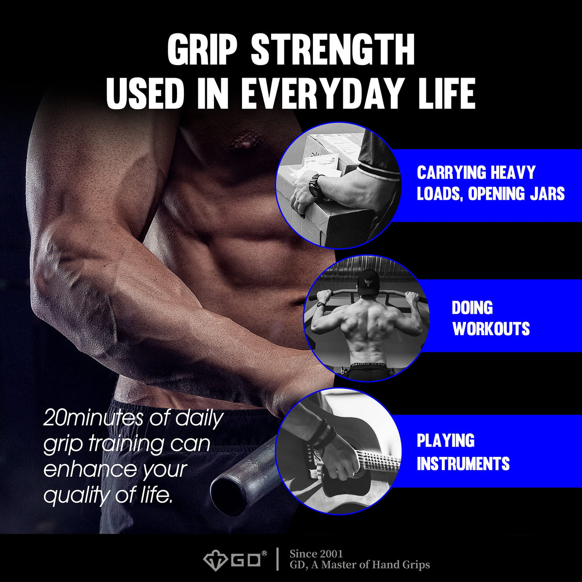 GD IRON GRIP 70(S) Adjustable Hand Grip Strengthener, 44~154lbs Grip Strength Trainer Premium Forearm Strengthener Hand Gripper for Grip Strength