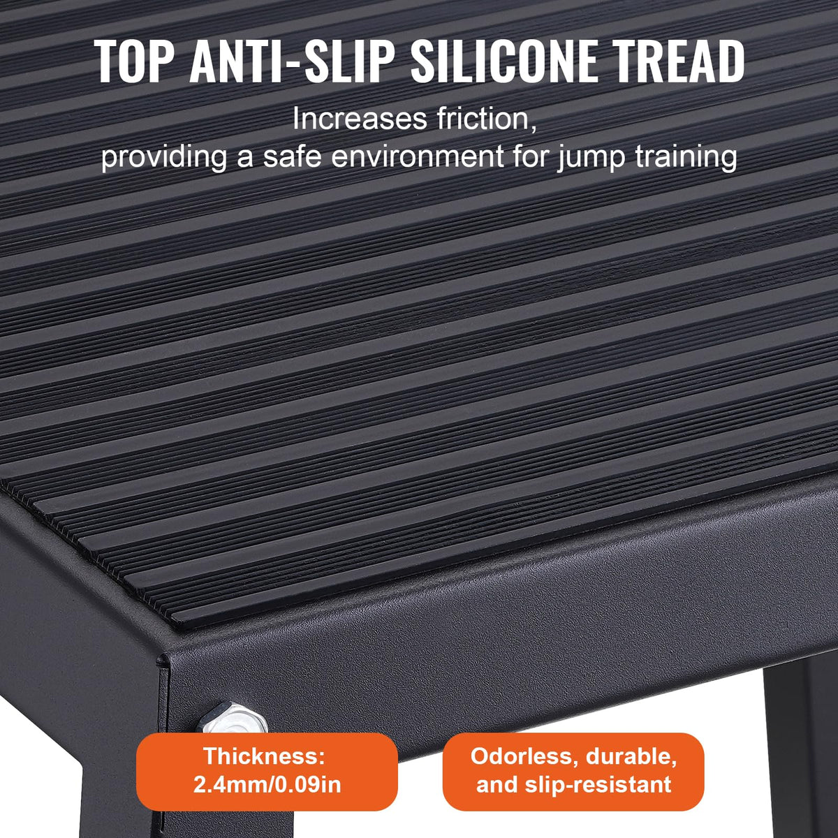 VEVOR Plyometric Jump Boxes, 12/18/24 Inch Plyo Box, Platform and Jumping Agility Box, Anti-Slip Fitness Exercise Step Up Box Set for Home Gym Training, Conditioning Strength Training, Black