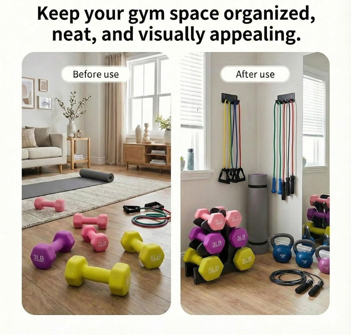 Dumbbell Rack Stand,3 Tier Dumbbell Weight Stand Weight Storage Organiser for Dumbbells Accessories Compact Weight Storage Solution for Home Gym Exercise,23x22.5x8.5cm(Dumbbells Not Included)
