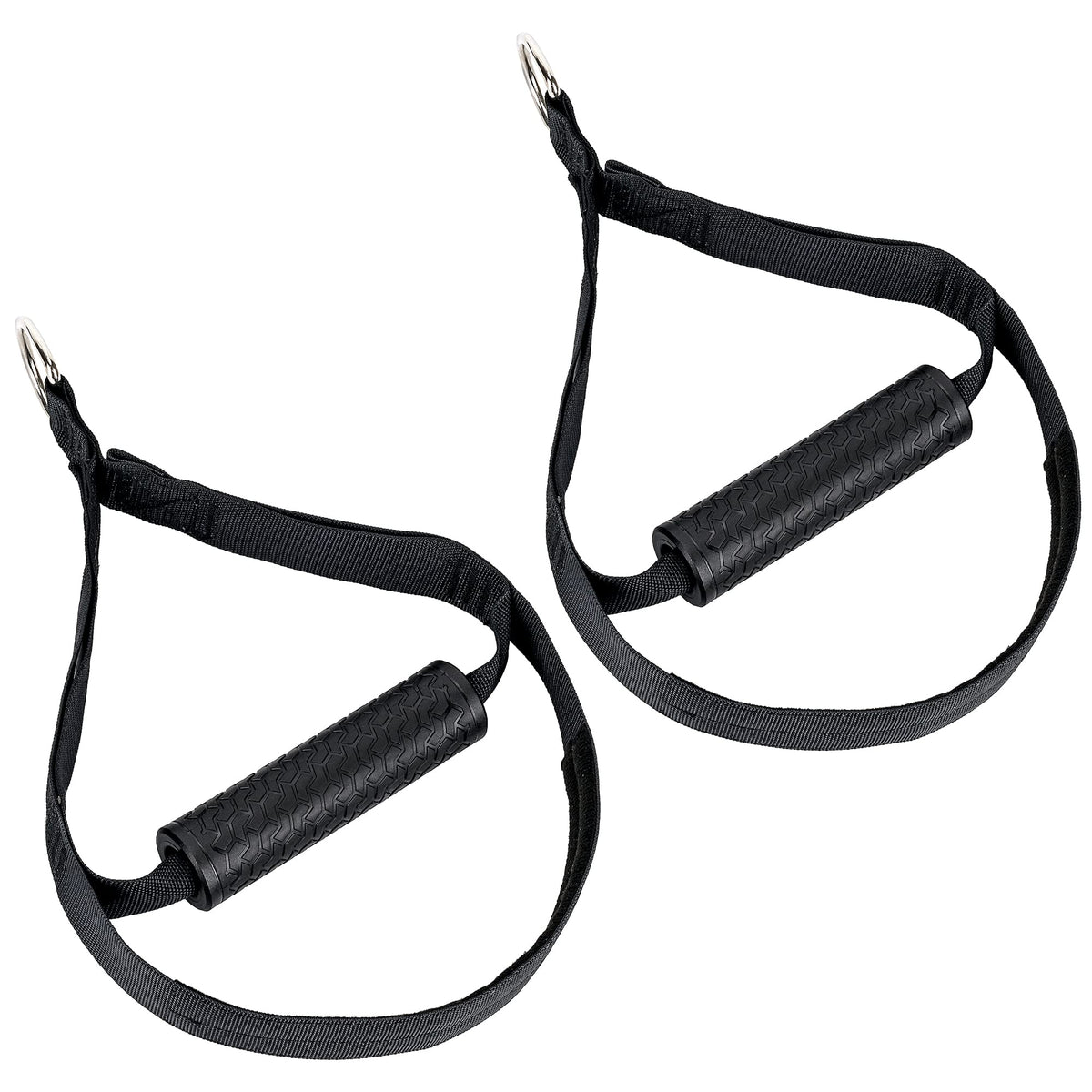 Bodytorc Cable Attachment Handles for Suspension Trainer or Resistance Bands, Home Gym Accessory with Rubber Grip and Foot Loops