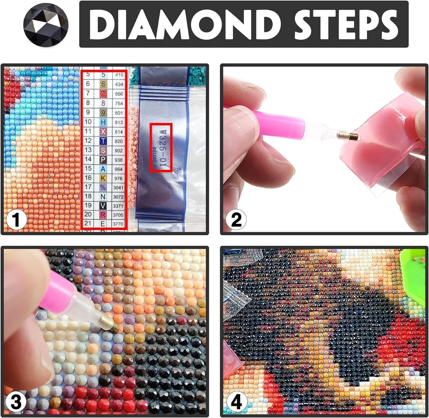 Yomiie 2 Pack Large Diamond Art Kits for Adults, Eagle & Elk Diamond Painting Art Animals DIY Full Round Drill Kits, Embroidery Rhinestone Diamond Crystal Craft Canvas Home Wall Decor 31.5x11.81 inch