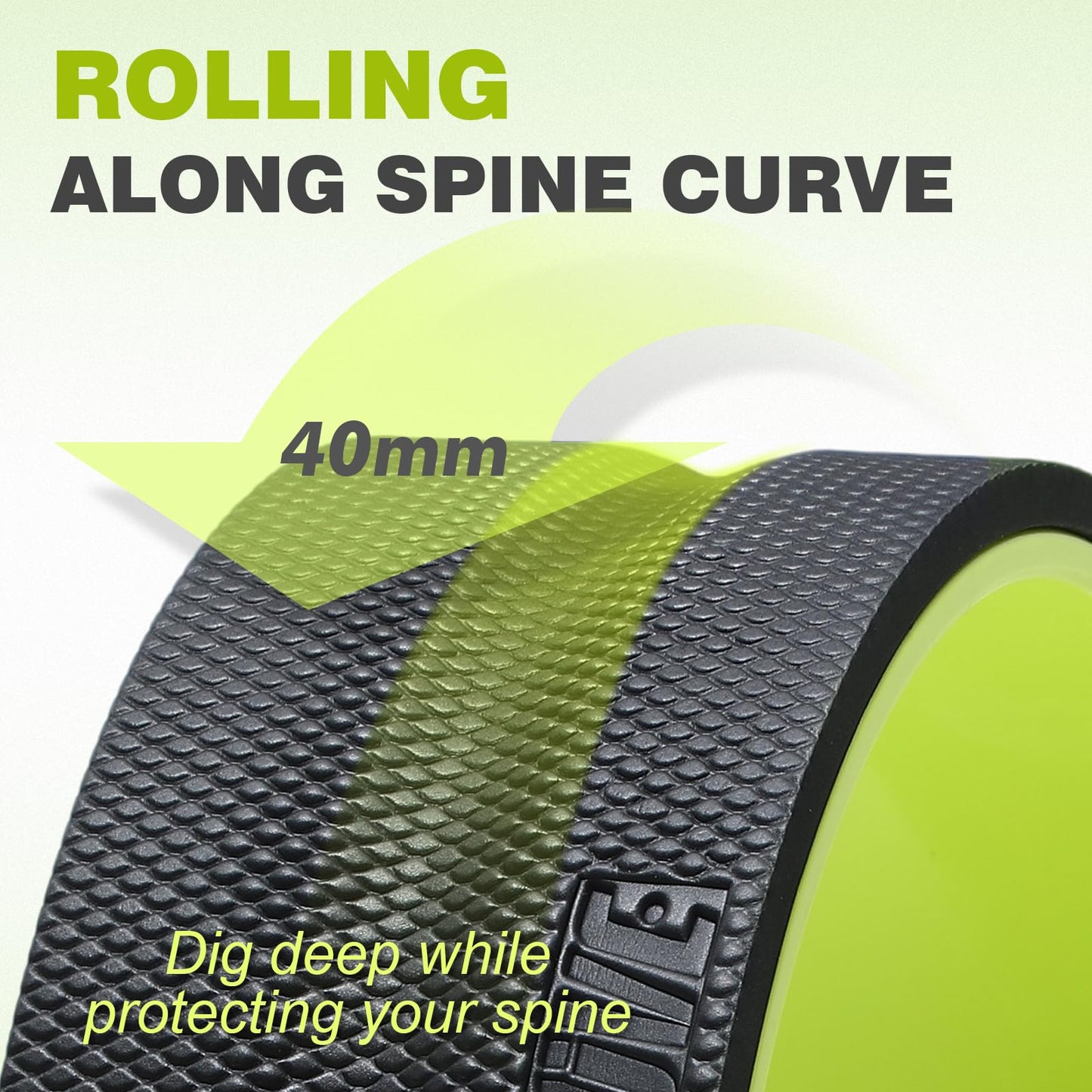 Back Roller Wheel - 5 Pack Yoga Foam Roller for Physical Therapy & Back Stretcher, Deep Tissue Massage for Pain Relief & Stretching | Green.