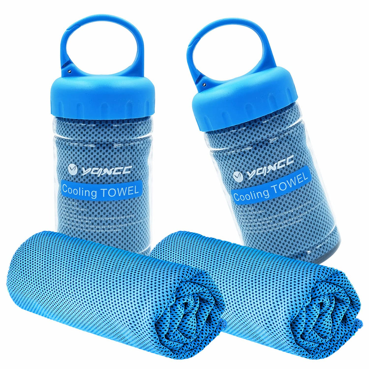 YQXCC Cooling Towel | 2 Pack 47"x12" | Ice Cool for Neck | Soft Breathable Microfiber Chilly | for Yoga, Golf, Gym, Camping, Running, Workout & More Activities