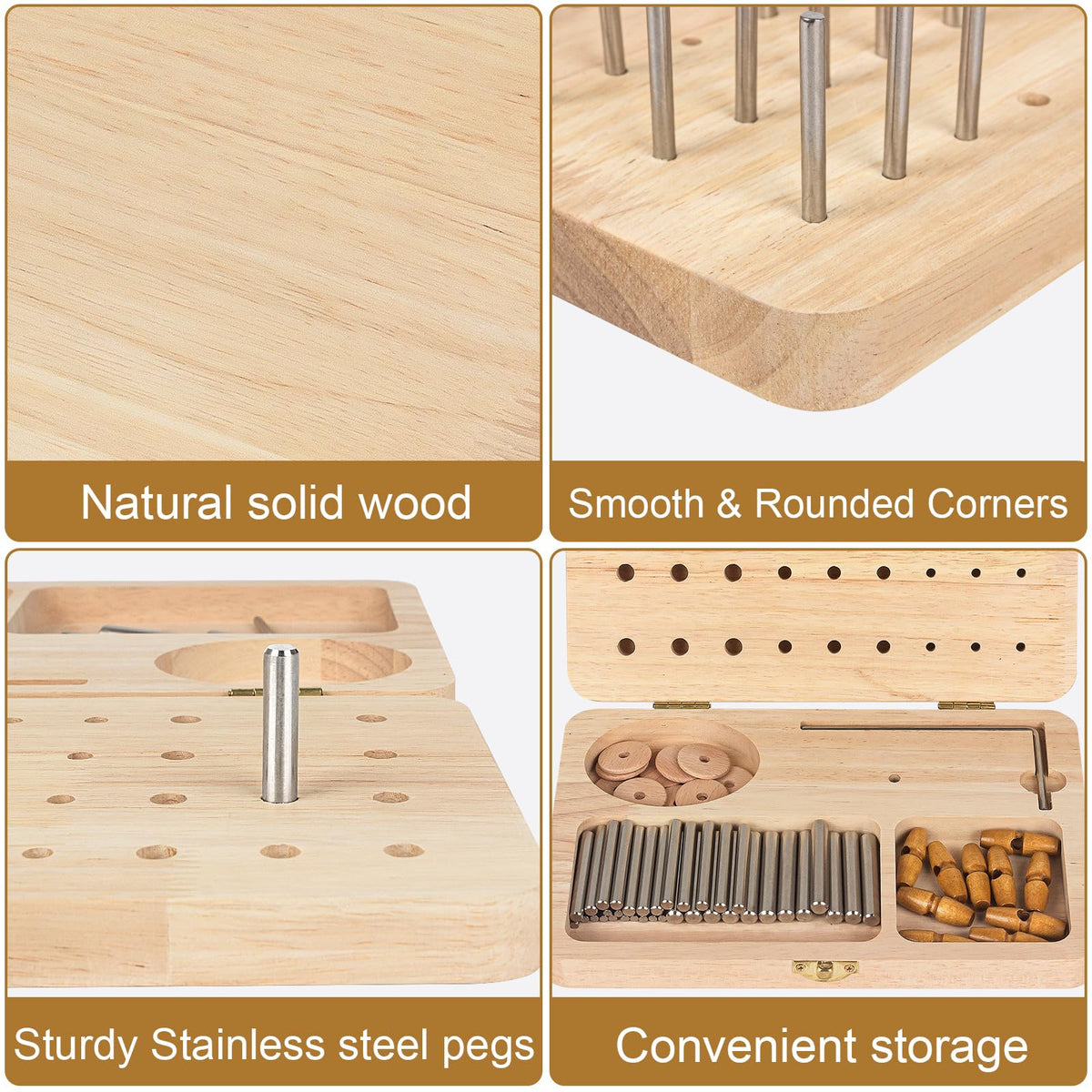 U Tag It Wooden Pegboard for Finger Dexterity, 36-Hole Hand Therapy Peg Board with Multifunctional Test Kit to Improve Fine Motor Skills and Finger Dexterity