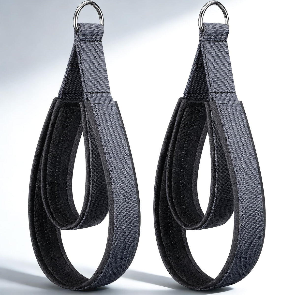 TOBWOLF Pro-Grade Scuba Fabric Pilates Straps - Premium Double Padded Loop D-Ring Handles for Reformer Machine, Sweat-Resistant & Enhanced Grip for Home Gym, Pilates & Fitness Workout (2PCS)