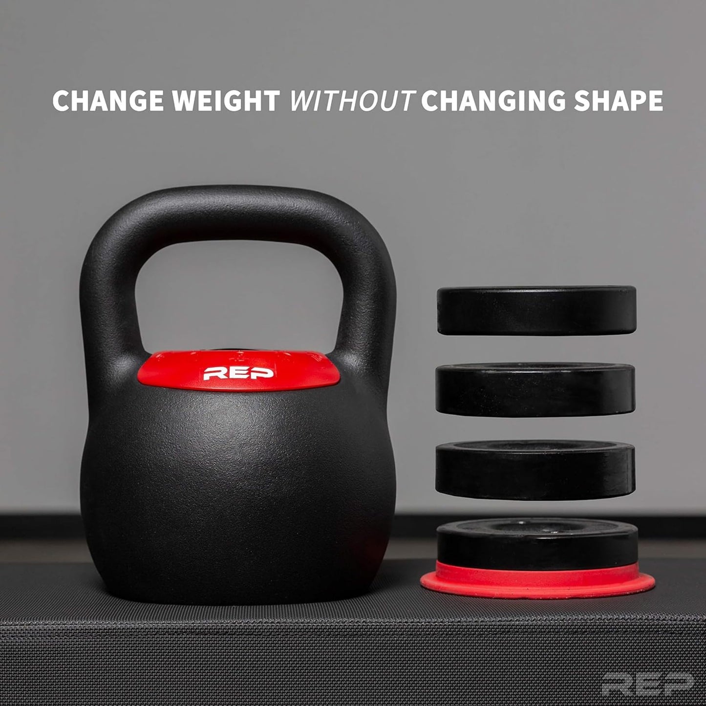 Rep Fitness Adjustable Kettlebell | 16 kg | Weight Set for Home Gym | Strength Training Equipment for Men & Women | Compact Steel Bell with Ergonomic Handle