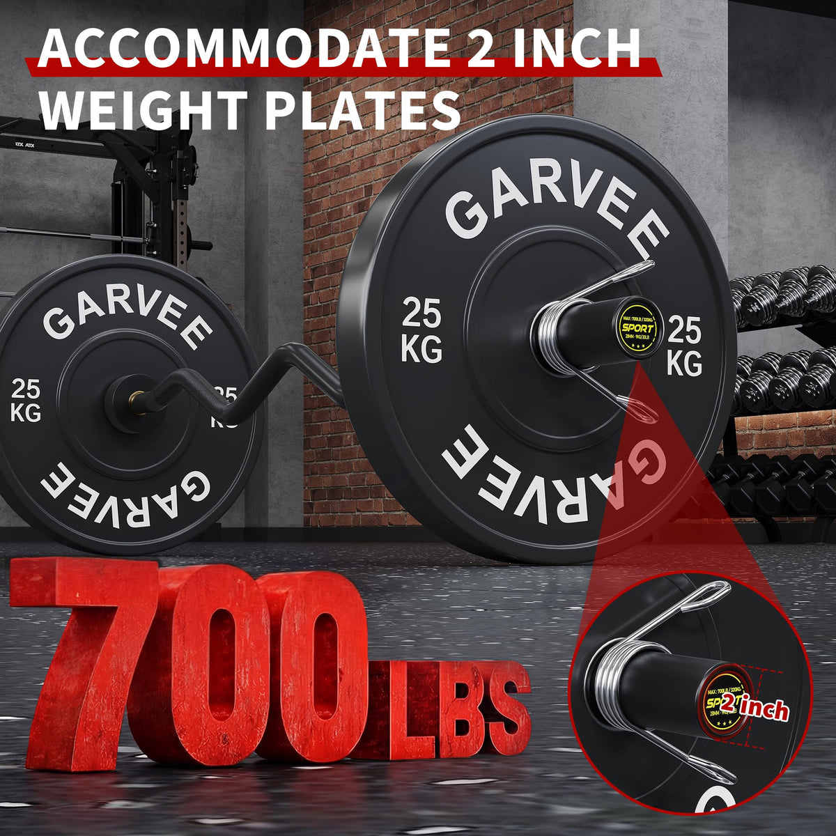 47 Inch Olympic EZ Curl Bar, 20 LB Solid Steel Curved Barbell with 2-Inch Sleeves, 700 LBS Weight Capacity, Diamond Knurling Grip for Bicep & Tricep Strength Training - Home Gym Equipment