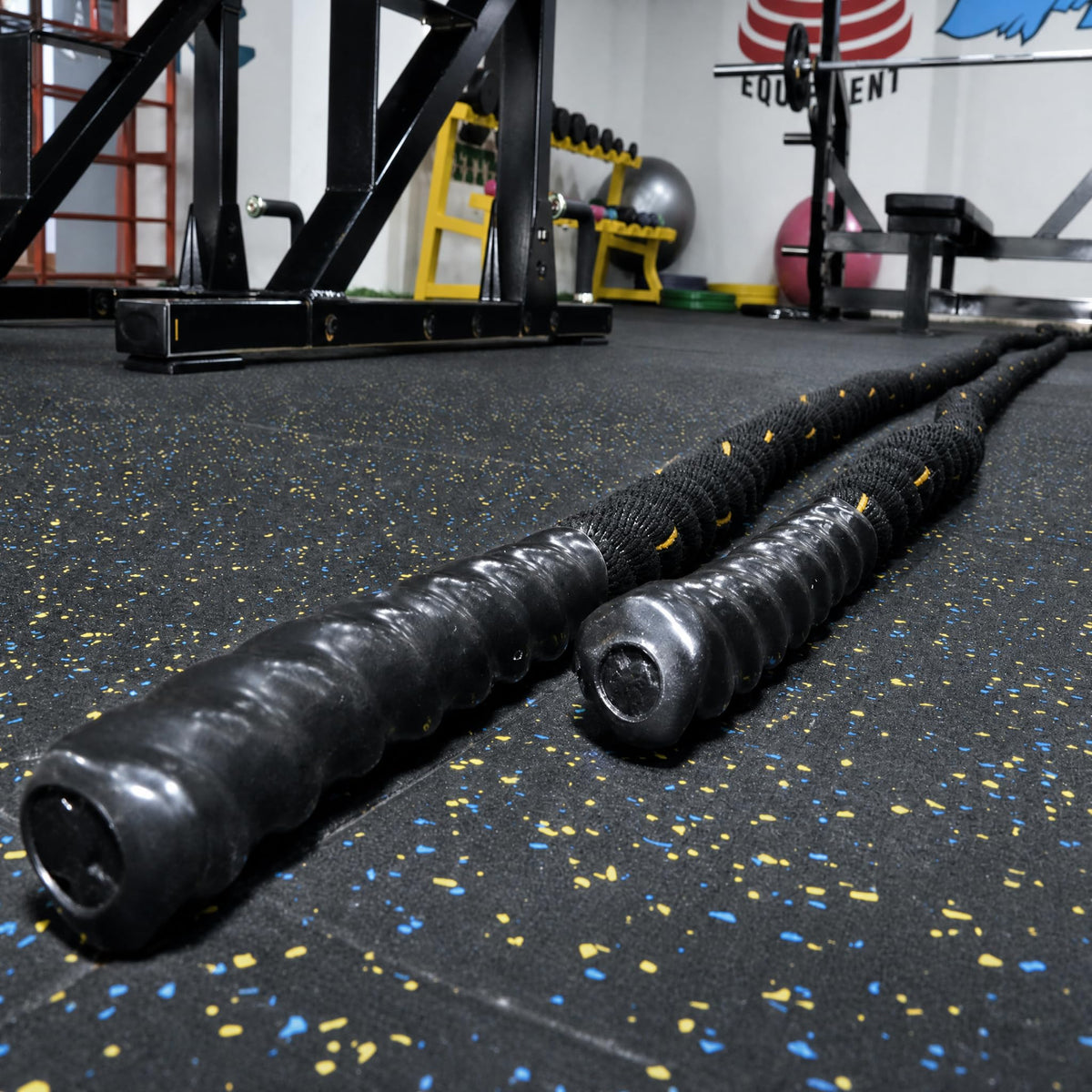 Fitvids Battle Rope 1.5Inch 2 Inch Diameter Poly Dacron 30 FT – 40 FT – 1.5-Inch, 50FT – Black