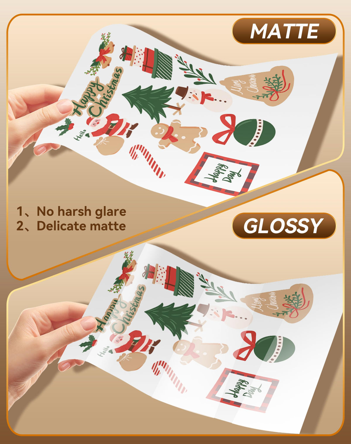 Uinkit Classic Matte Sticker Paper 30 Sheets - Printable Vinyl Sticker Paper for Inkjet & Laser Printers, Waterproof Tear-Resistant Decals for Crafts, Labels & Small Projects (8.5"x11")