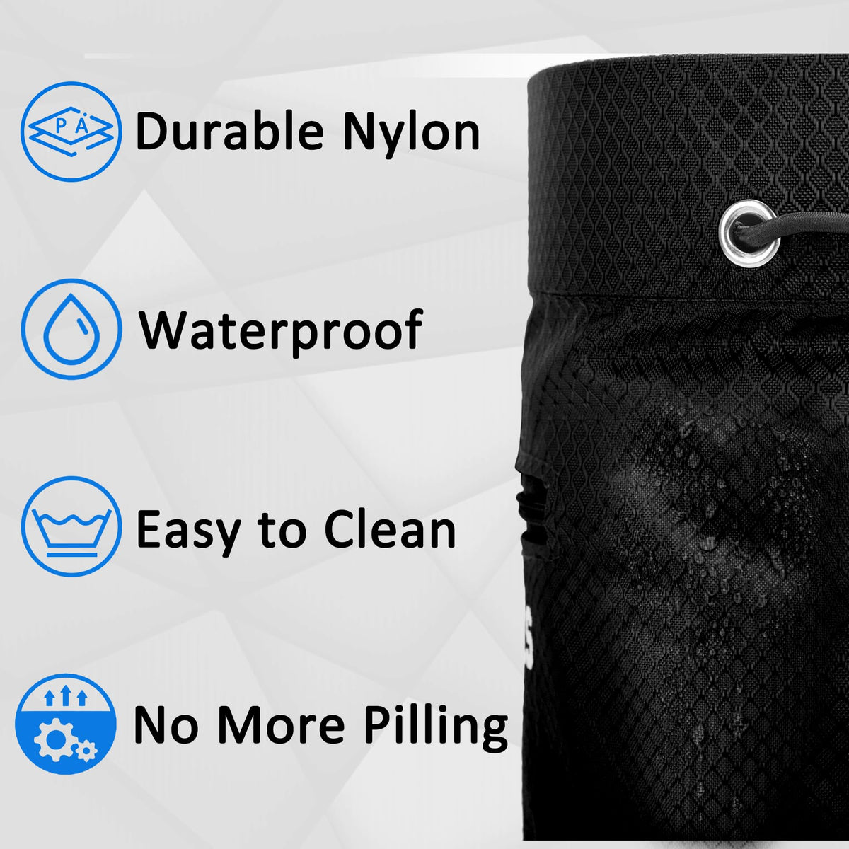 Chalk Bag for Rock Climbing Bouldering, Sealable Drawstring Closure, Capacious Zippered Pocket Athletic Chalk Bag with Waist Belt for Weightlifting, Gymnastics, Crossfit (Black)