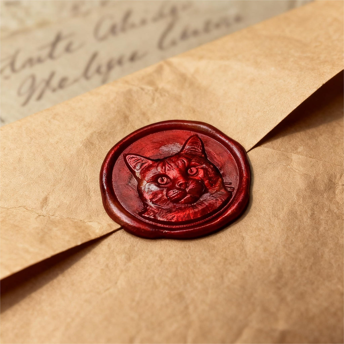 Mceal Wax Seal Stamp Head, 3D Embossed Relief for DIY Crafts, Wedding Invitations, Gift Wrapping,Animal Pet & Beasts Collection-Cat