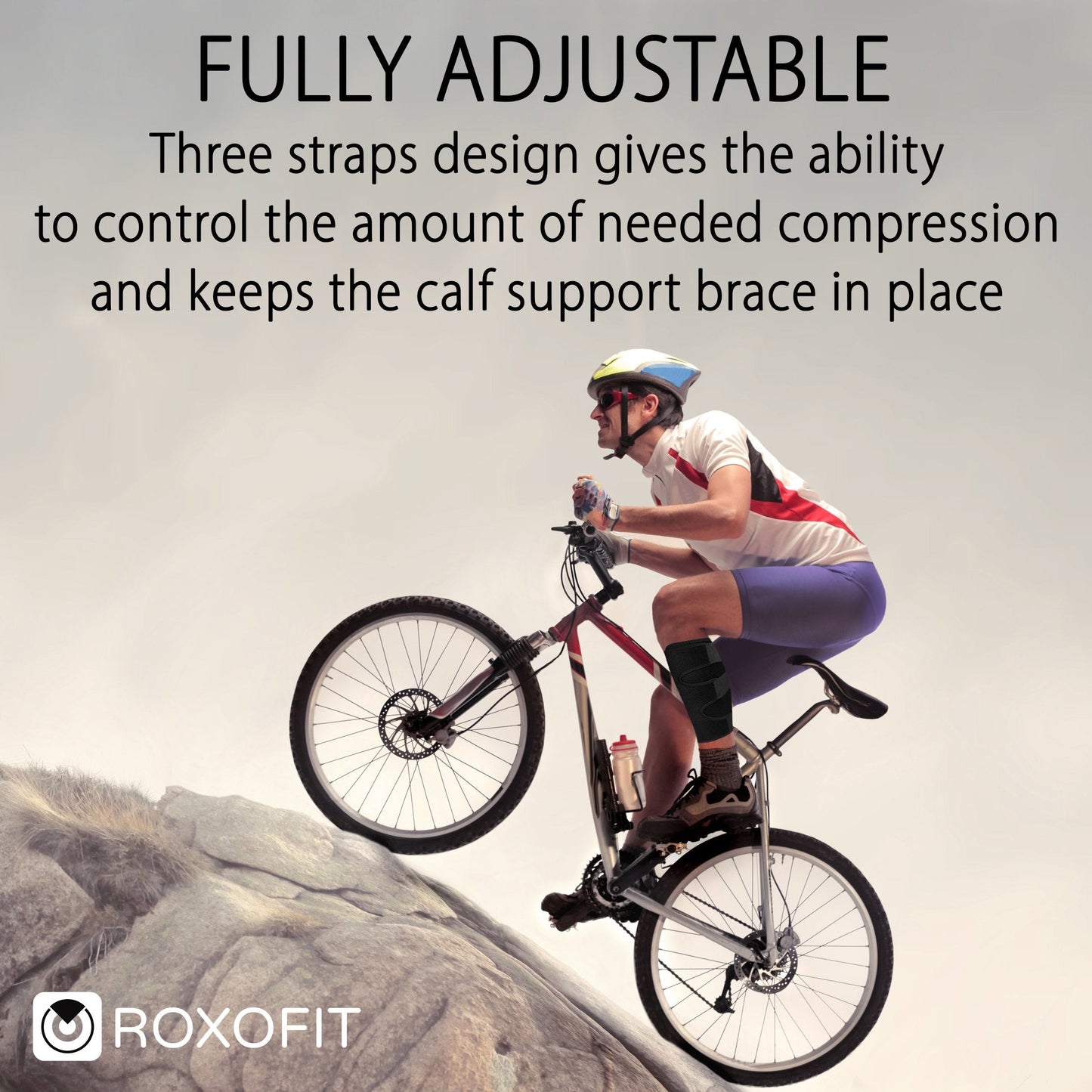 ROXOFIT Calf Brace for Torn Calf Muscle and Shin Splint Relief - Shin Splint Brace - Compression Sleeves for Women Calf Compression Sleeve Men, Shin Splint Compression Sleeve, Compression Calf Sleeve Women, Calf Compression Sleeve Women, Calf Sleeves for