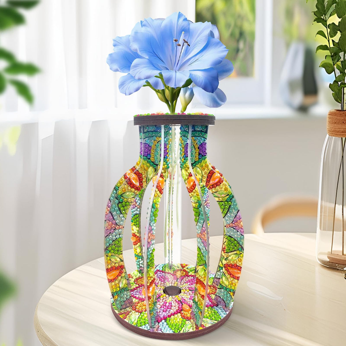 ILYUFO Diamond Art Kits for Adults, DIY Vase Diamond Art, Diamond Painting Kit, Ideal Desktop Ornaments & Thoughtful Female Gifts (Life)