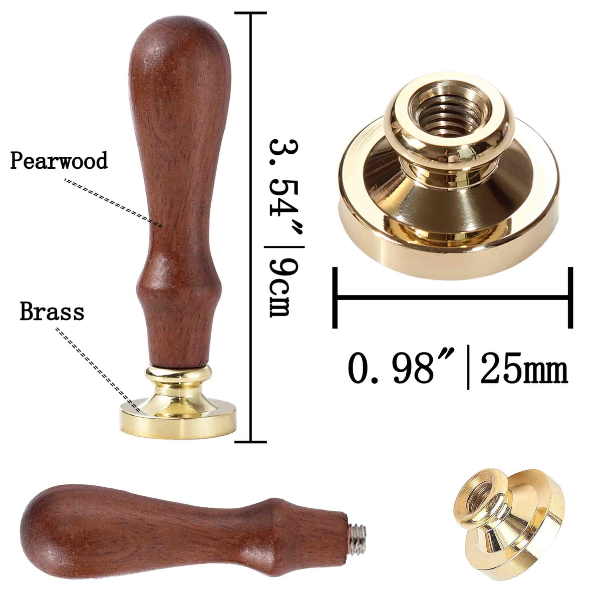 Ychostamp Supernatural Evil Wax Seal Stamp - Brass & Pearwood, Succubus Design, 0.98 inch/25mm, Envelope Sealing, Craft, Invitations, Gifts