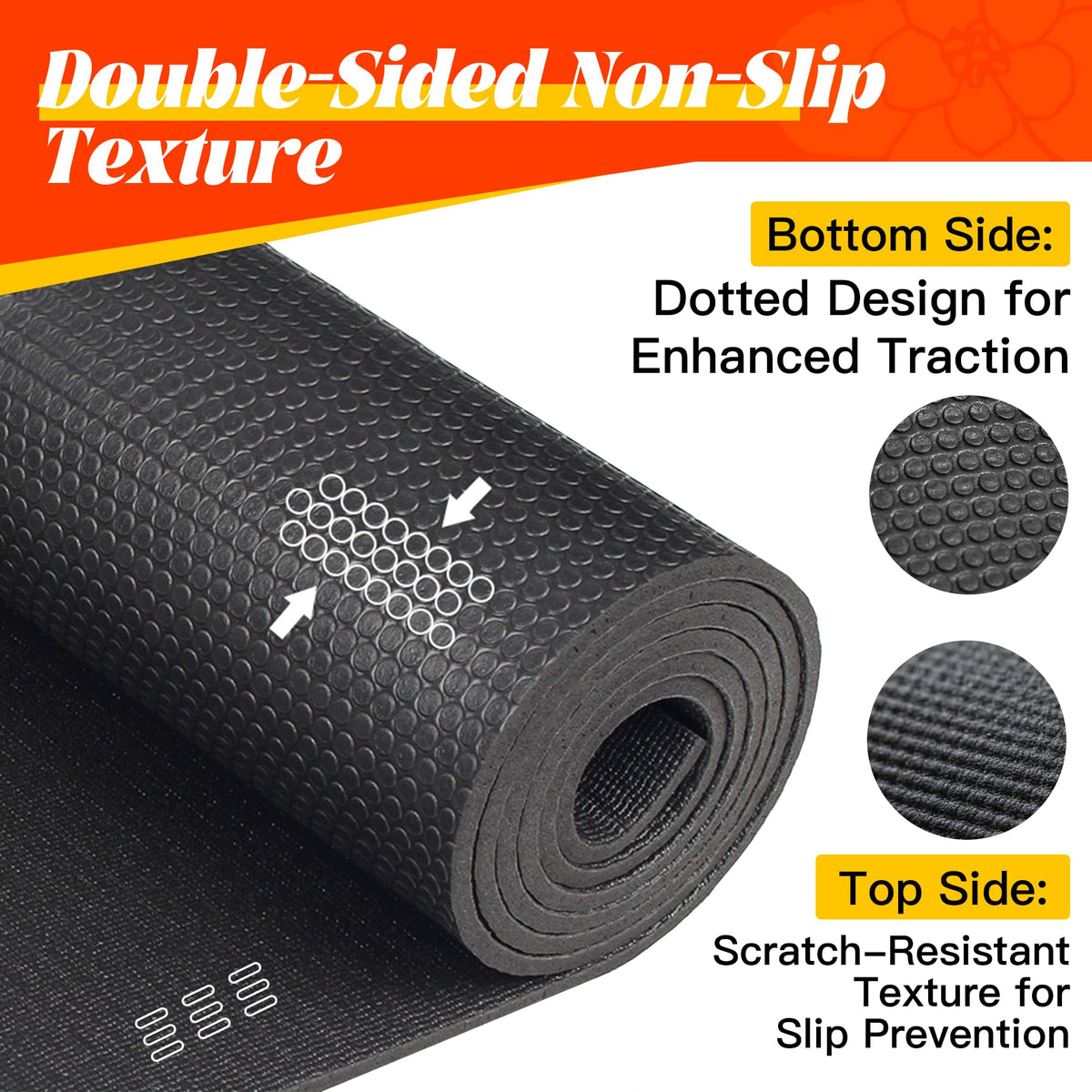 VTORY 8mm Large Workout Mat 7×5 ft – Extra Large Wide Yoga Mat & Pilates Mat Thick, Non-Slip Exercise Mat for Home Gym, Home Workout, HIIT, Strength, Stretching