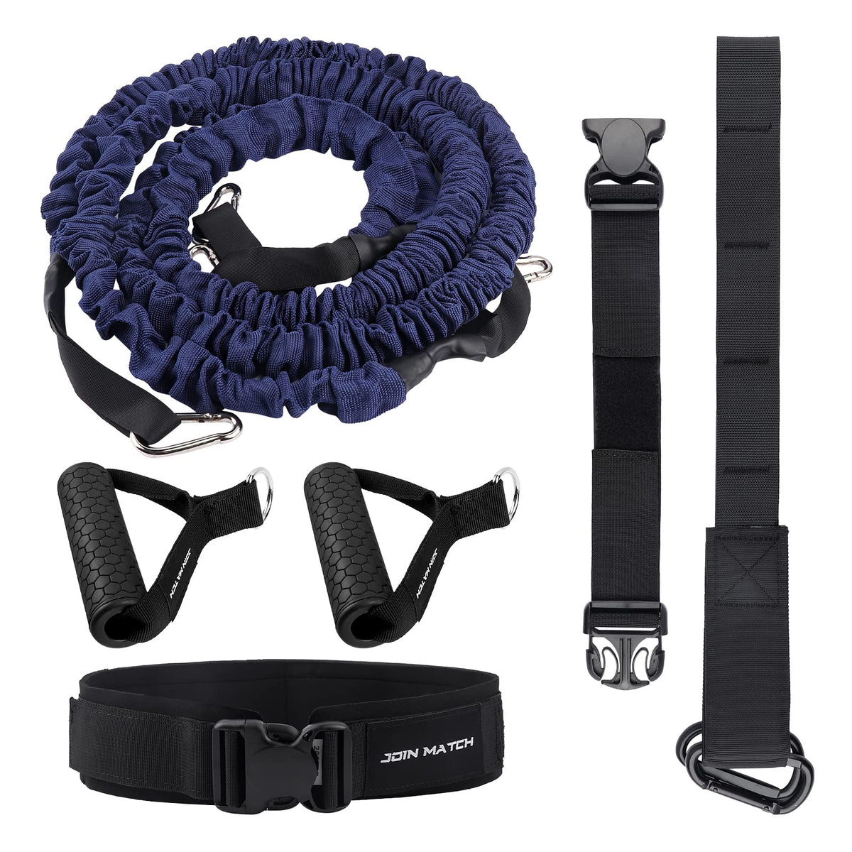 80Lbs Resistance Bungee Cord Speed Training Set, Dual Resistance Cord(8-22'), Improve Agility Focus Strength Power, for Basketball Tennis Football Volleyball, Help You Build Muscle