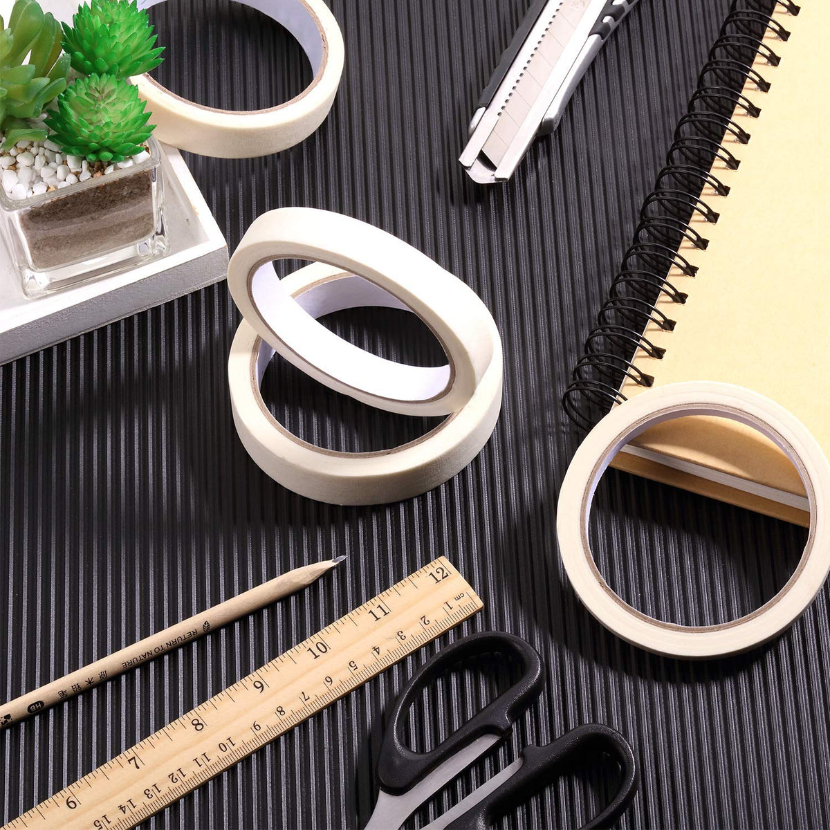 Outus 6 Rolls Diamond Painting Tape Anti-Dirty White Artists Self-Adhesive Art Easy Tear Protective DIY Tape Accessories for Adult 5d Diamond Painting Tool