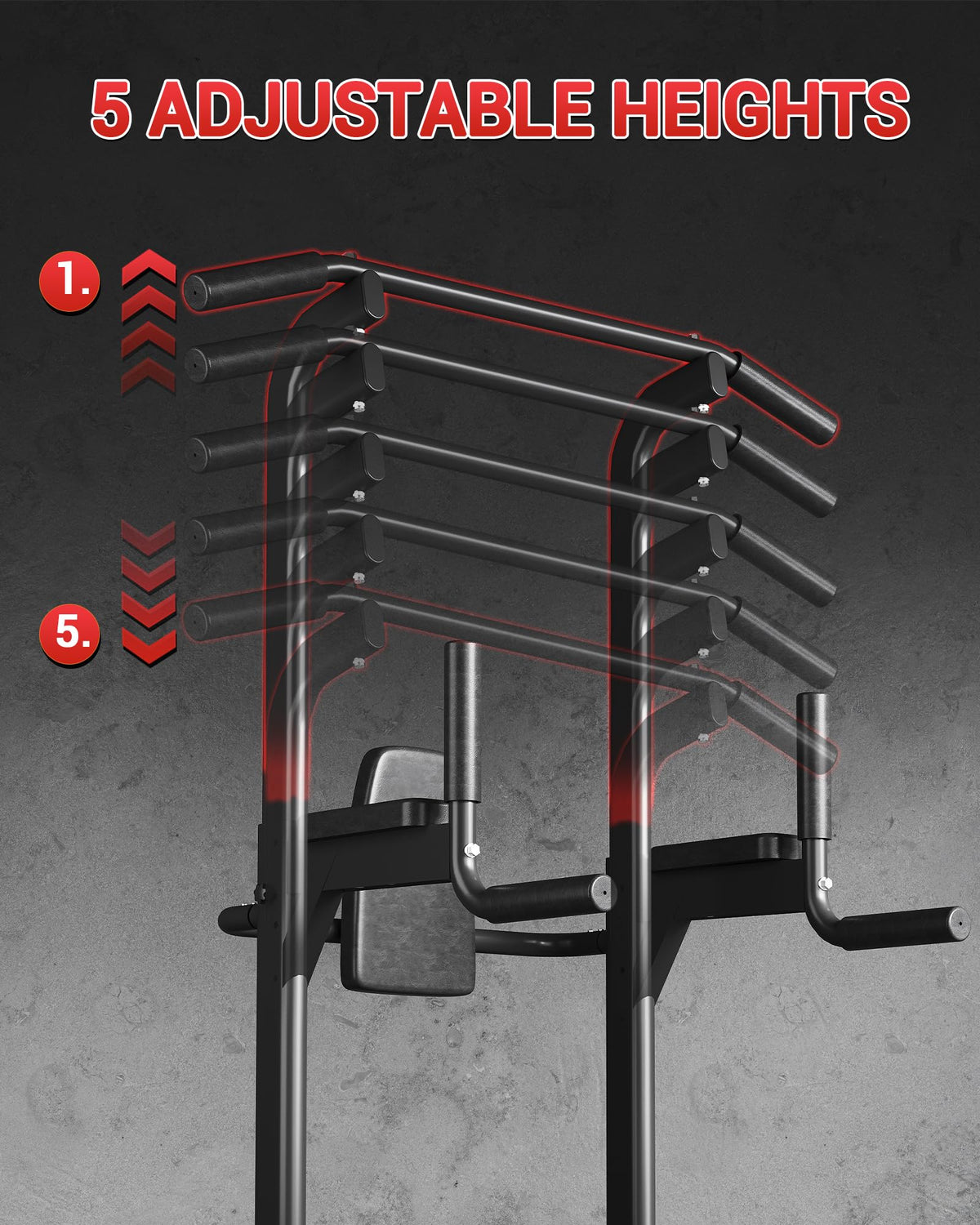 Garvee Pull Up Bar Free Standing Workout Equipment, Power Tower Dip Station for Home Gym, 450LBS Weight Capacity Strength Training Fitness Equipment