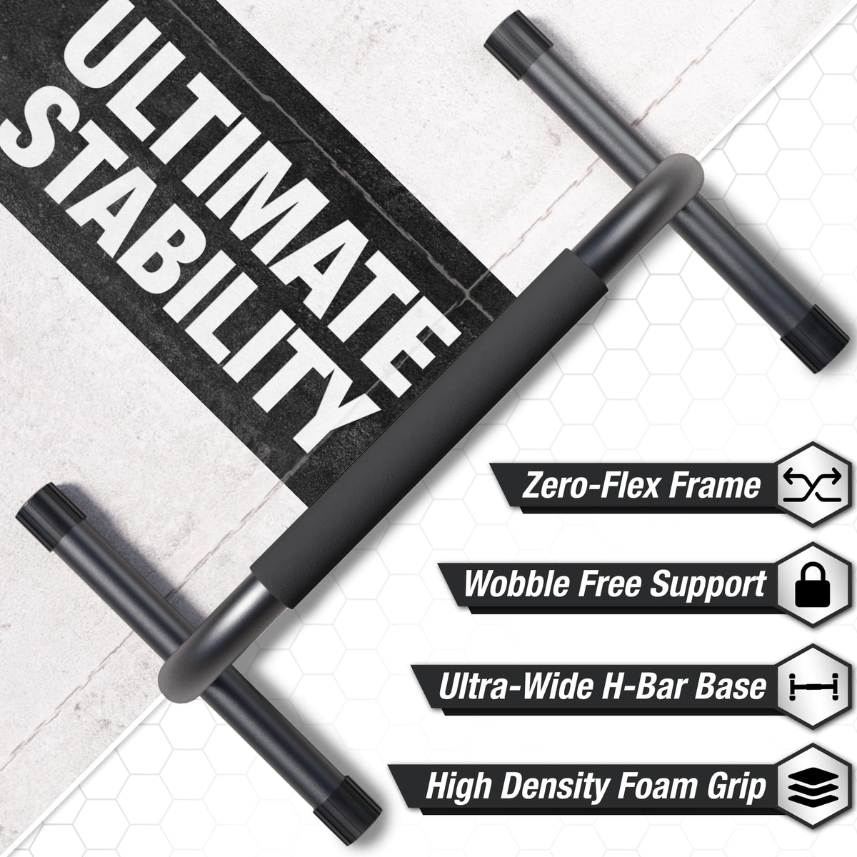 Lebert Fitness Parallette Bars Black – Push Up & Dip Bars for Calisthenics, Bodyweight Training, L-Sits & Handstands – Heavy Duty Steel with Non-Slip Foam Grips
