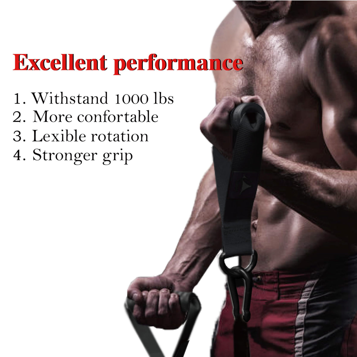 Vigoog Heavy Duty Exercise Handles, Ultra-Durable Rubber Workout Grip Attachments for Cable Machines, LAT Pulldown, Resistance Bands, Home Gym and Commercial Fitness Equipment (Carbon Black XG)