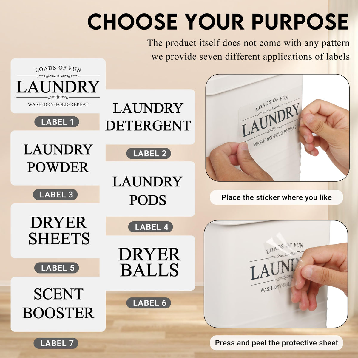 ZOES HOMEWARE 3-Set Laundry Room Organization and Storage | Modern Farmhouse Laundry Room Decor | Laundry Container for Organizing Laundry Pods, Laundry Powder, Dryer Sheets, Dryer Balls, Cream White