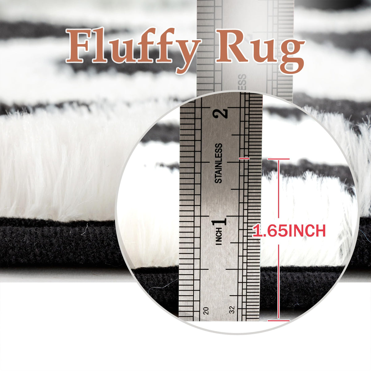 PureCozy Checkered Rug 6x9 Fluffy Shag Living Room Black and White Area Rug Modern Washable Carpet Soft Shaggy Non Slip Indoor Plush Fuzzy Rugs for Bedroom Dorm Office Home Aesthetic Decor