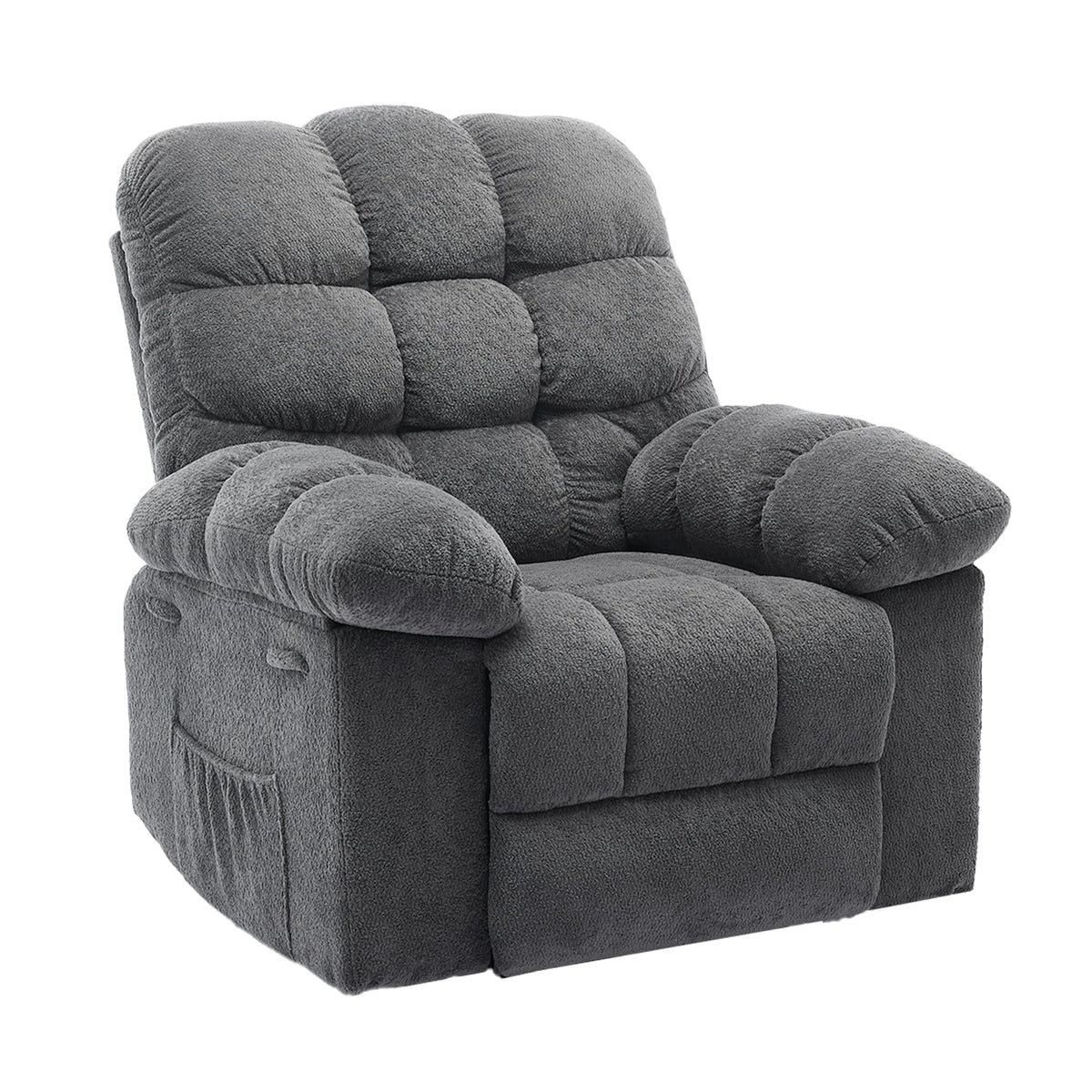21.2'' Manual Recliner Chair,Ergonomic Overstuffed Breathable Fabric Reclining Chair with Side Pockets,Q235 Steel Frame Lazy Boy Recliner Single Sofa for Living Room Bedroom