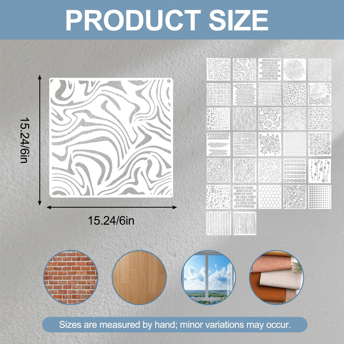NITOTECA 32-Piece Reusable Geometric & Textured Stencils Set – Perfect for Crafts, Painting, Walls & Furniture | Durable, Easy-to-Use Stencils for DIY Projects