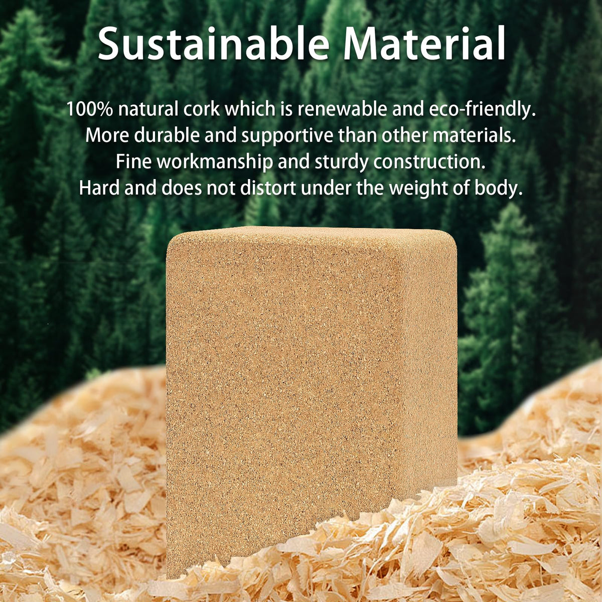 Hatha Yoga Cork Yoga Block, Natural Cork from Portuguese, Premium Brick 9"x6"x4", Eco-Friendly Yoga Accessories for Yoga, Pilates & Stretching