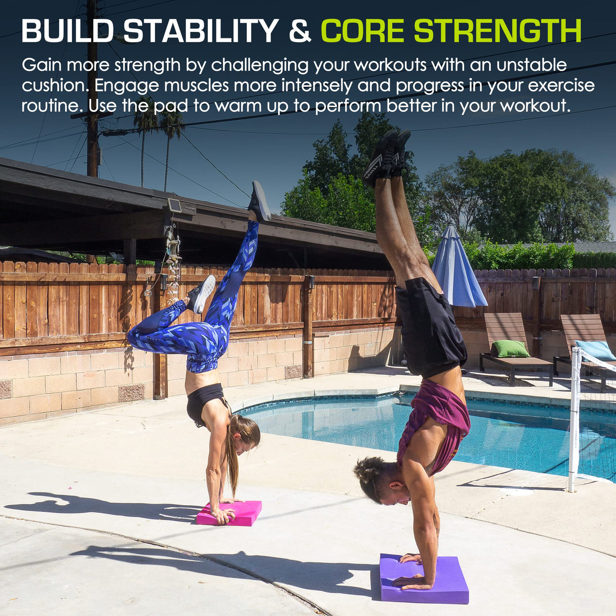 ProsourceFit Exercise Balance Pad – Large Cushioned Non-Slip Foam Mat & Knee Pad for Fitness, Stability Training, Physical Therapy, Yoga 15"x19", Purple